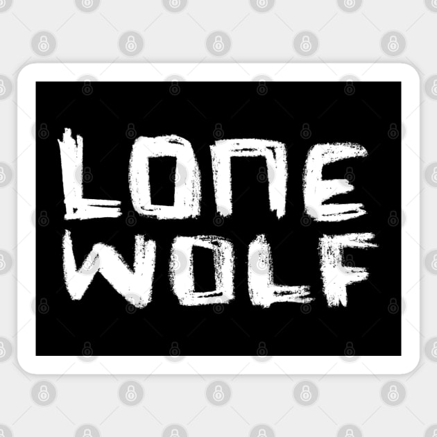 Lone Wolf Hand Type Design Sticker by badlydrawnbabe